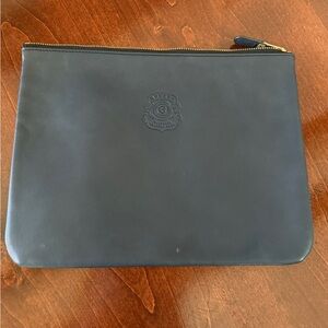 GHURKA Marley Hodgson Navy Blue Leather Pouch,top zip, a beauty!!